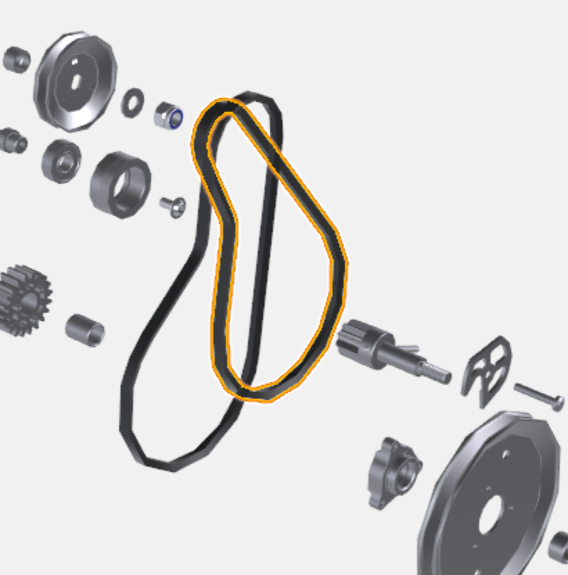 REAR ROLLER DRIVE BELT LIBERTY 43