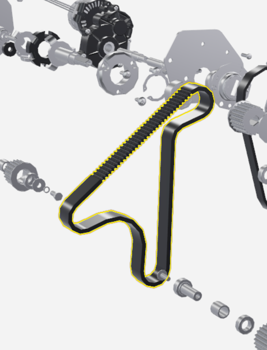 Courroie d'entraînement de cylindre Stirling