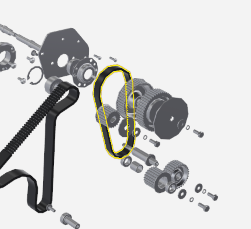 Courroie d'entraînement du rouleau arrière Stirling